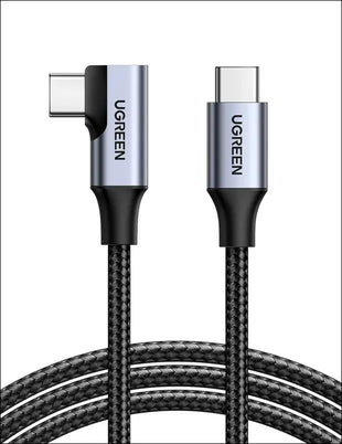 100W USB C to USB C Charger Cable 90 Degree, USB3.2 GEN1 5Gbps Data Transfer, 4K@60Hz Video Cord, Right Angle, Compatible with Iphone 16 Pro Max/15,