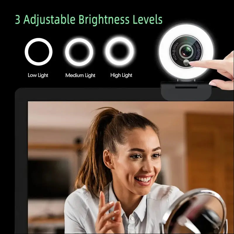 * **1080p Webcam with Ring Light**