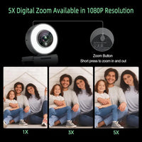 * **1080p Webcam with Ring Light**