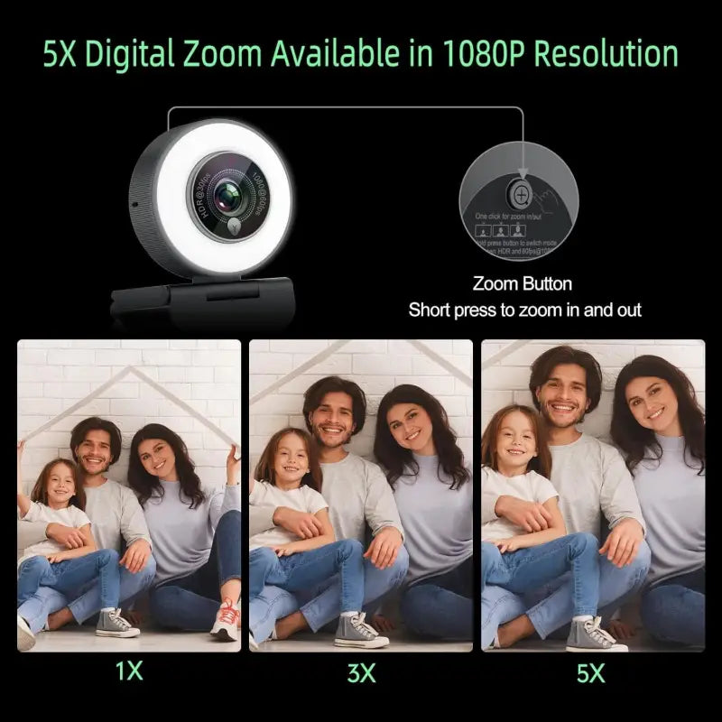 * **1080p Webcam with Ring Light**