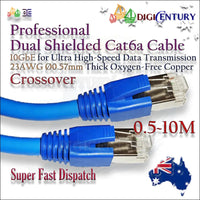 10GbE High Speed Cat6a RJ45 Shielded OFC SFTP Ethernet Cable 0.5m-10m Crossover