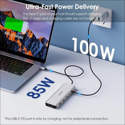 10Gbps USB C Docking Station Dual Monitor, USB C Hub Adapter with Dual HDMI, PD 100W, USB 3.2&USB-C 10 in 1 Hub, 5Gbps USB 3.0, USB 2.0, Ethernet, USB C Dock for Mac/Dell/HP/Lenovo