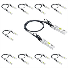 10Gtek 10G SFP + DAC Cable - 10GBASE-CU Passive Direct Attach Copper Twinax SFP Cable for Cisco SFP-H10GB-CU0.25M