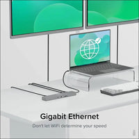 11-in-1 USB-C Hub 100W USB-C Pass-Through, Laptop Docking Station Dual Monitor with 4K 60Hz HDMI, Compatible with Thunderbolt 4/3, USB-C Windows, Chromebooks, 1x USB-C, 3X USB, SD, Ethernet