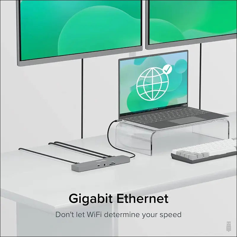11-in-1 USB-C Hub 100W USB-C Pass-Through, Laptop Docking Station Dual Monitor with 4K 60Hz HDMI, Compatible with Thunderbolt 4/3, USB-C Windows, Chromebooks, 1x USB-C, 3X USB, SD, Ethernet