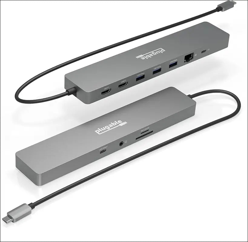 11-in-1 USB-C Hub 100W USB-C Pass-Through, Laptop Docking Station Dual Monitor with 4K 60Hz HDMI, Compatible with Thunderbolt 4/3, USB-C Windows, Chromebooks, 1x USB-C, 3X USB, SD, Ethernet