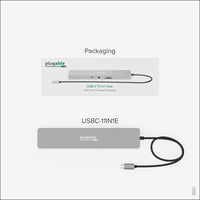 11-in-1 USB-C Hub 100W USB-C Pass-Through, Laptop Docking Station Dual Monitor with 4K 60Hz HDMI, Compatible with Thunderbolt 4/3, USB-C Windows, Chromebooks, 1x USB-C, 3X USB, SD, Ethernet