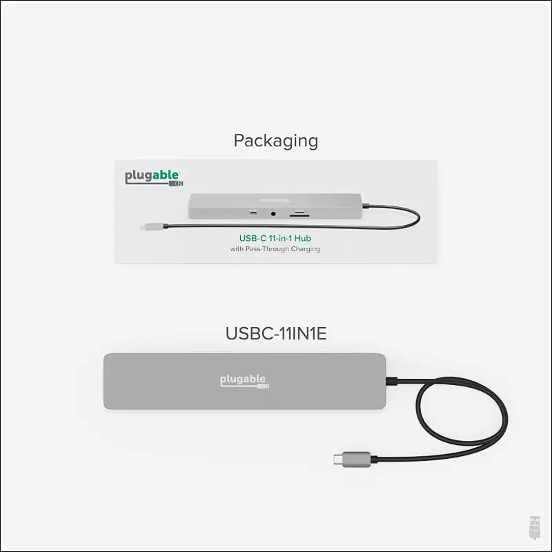 11-in-1 USB-C Hub 100W USB-C Pass-Through, Laptop Docking Station Dual Monitor with 4K 60Hz HDMI, Compatible with Thunderbolt 4/3, USB-C Windows, Chromebooks, 1x USB-C, 3X USB, SD, Ethernet