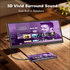 12.3 Inch Touchscreen Secondary Monitor, IPS Stretched Bar LCD Travel Touch Display 1920 * 720 HDMI USBC, Portable Touch Screen for Laptop Computer Windows Aida64 GPU CPU RAM...