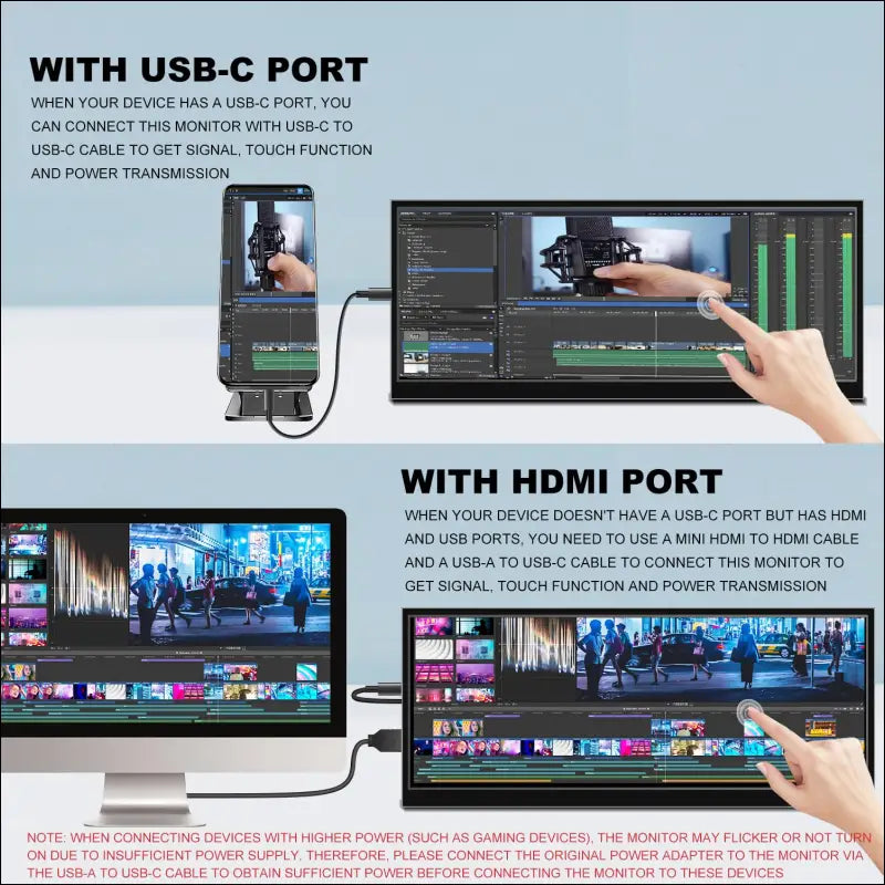 12.3 Inch Touchscreen Secondary Monitor, IPS Stretched Bar LCD Travel Touch Display 1920 * 720 HDMI USBC, Portable Touch Screen for Laptop Computer Windows Aida64 GPU CPU RAM...