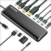 12-in-1 USB C Triple Display Docking Station, Support 85W Charging for PC, Max 4K@60Hz with DisplayPort, HDMI, PD, USB 2.0/3.0, Gigabit Ethernet,
