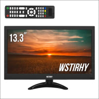 13.3 Inch Monitor 1366 x 768 LED Screen, Small PC Monitor with HDMI VGA AV BNC USB, Mini Monitor for Fire Stick, PC, Computer, Raspberry Pi, Integrated Speaker