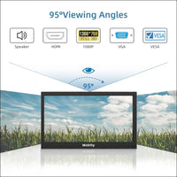 13.3 Inch Monitor 1366 x 768 LED Screen, Small PC Monitor with HDMI VGA AV BNC USB, Mini Monitor for Fire Stick, PC, Computer, Raspberry Pi, Integrated Speaker