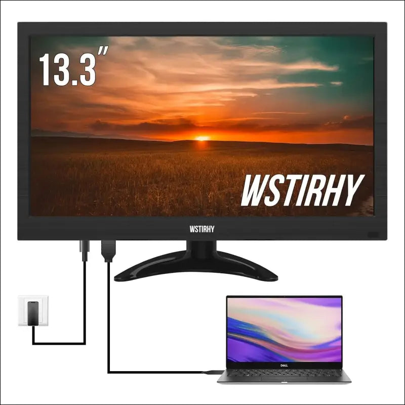 13.3 Inch Monitor 1366 x 768 LED Screen, Small PC Monitor with HDMI VGA AV BNC USB, Mini Monitor for Fire Stick, PC, Computer, Raspberry Pi, Integrated Speaker