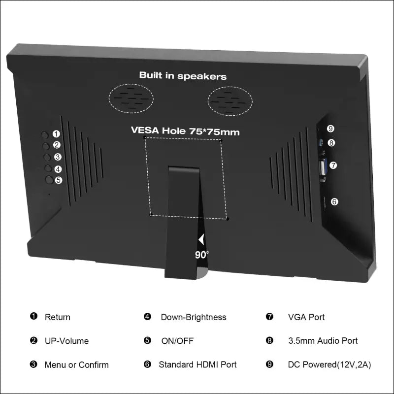 13.3 Inch Portable Monitor, Kenowa Extended Screen HDMI VGA Computer Gaming Display for Computer/Laptop/PC/Windows OS/Raspberry Pi/WiiU/Xbox360/PS4 HD Resolution 1366×768