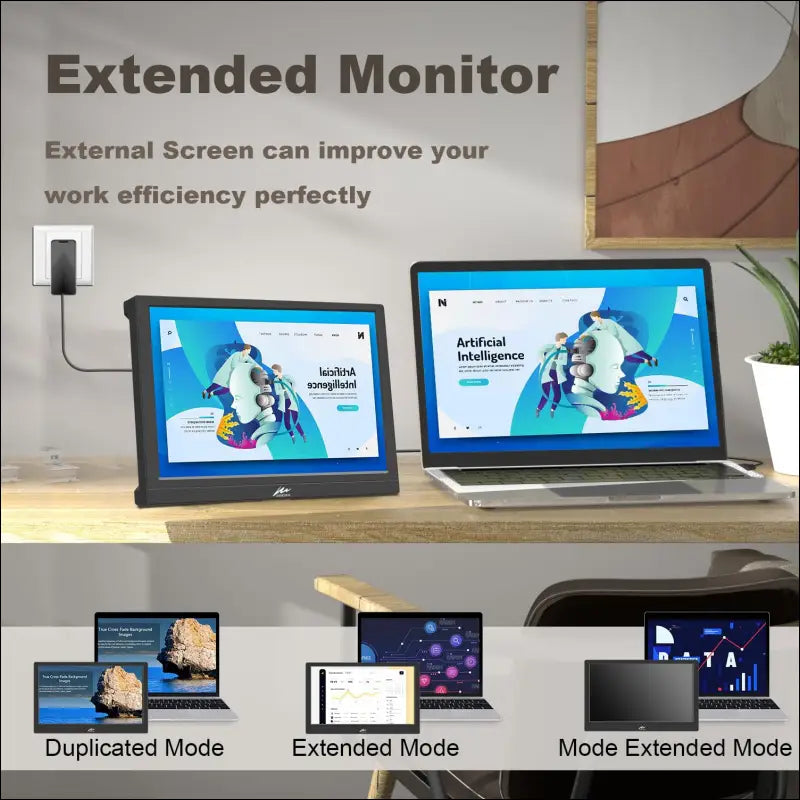 13.3 Inch Portable Monitor, Kenowa Extended Screen HDMI VGA Computer Gaming Display for Computer/Laptop/PC/Windows OS/Raspberry Pi/WiiU/Xbox360/PS4 HD Resolution 1366×768