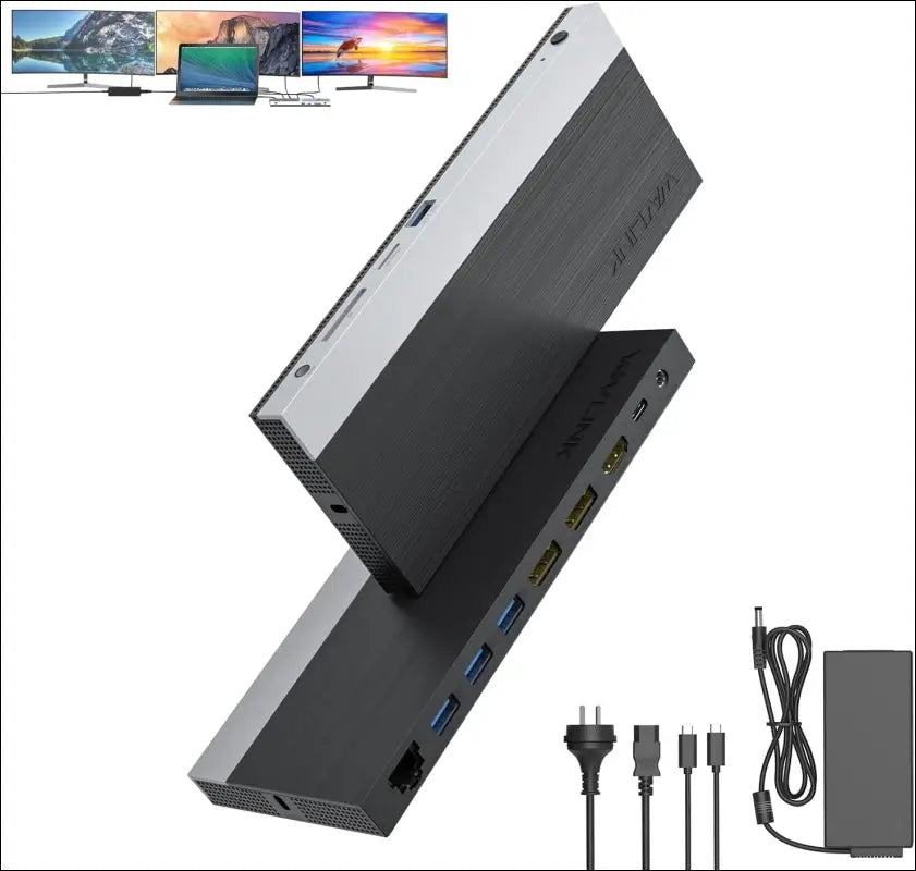 13-in-1 USB C Docking Station【Triple 4K Display,100W PD Charging】Max 4K@60Hz Type-C Adapter with 2 DisplayPort, HDMI, USB 3.0, Gigabit Ethernet, SD/TF Card Slot, Audio Jack for Windows&Mac OS