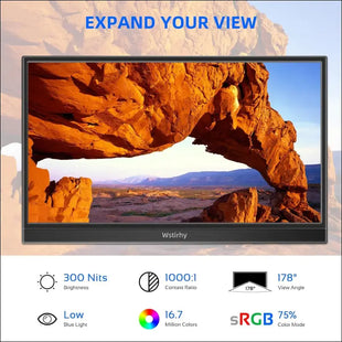 14 Inch Portable Monitor USB C 1920 x 1080p IPS Screen Portable HDMI Monitor with Two Speakers Mobile Monitor for PC Laptop Xbox PS4/5 Switch