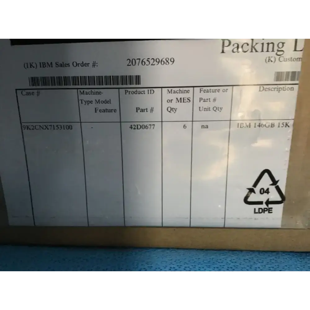 146GB SAS Hard Drive 15K 6GBPS 2.5" SLIM SFF IBM 42D0678 42D0677 42D0681