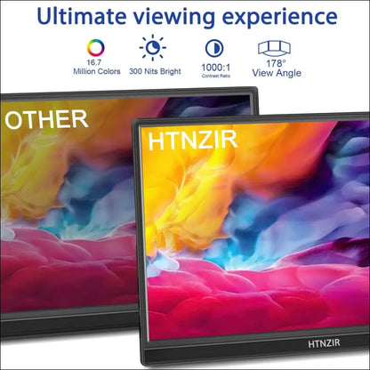 15.6 Inch 144Hz Portable Monitor, 1080P FHD Portable Gaming Monitor with HDR, External Second Screen for Laptop, PC, PS5, Xbox, Switch, Built-in Speaker and Stand
