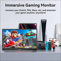 15.6 Inch 144Hz Portable Monitor, 1080P FHD Portable Gaming Monitor with HDR, External Second Screen for Laptop, PC, PS5, Xbox, Switch, Built-in Speaker and Stand