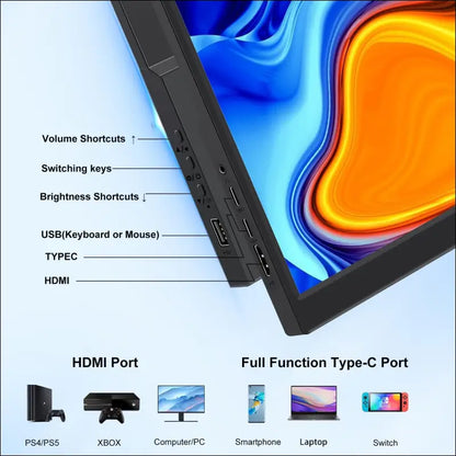 15.6 Inch 144Hz Portable Monitor, 1080P FHD Portable Gaming Monitor with HDR, External Second Screen for Laptop, PC, PS5, Xbox, Switch, Built-in Speaker and Stand