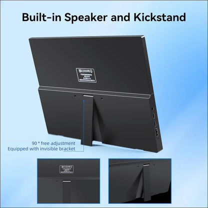 15.6 Inch 144Hz Portable Monitor, 1080P FHD Portable Gaming Monitor with HDR, External Second Screen for Laptop, PC, PS5, Xbox, Switch, Built-in Speaker and Stand