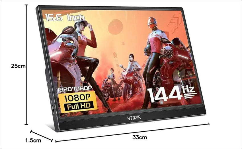 15.6 Inch 144Hz Portable Monitor, 1080P FHD Portable Gaming Monitor with HDR, External Second Screen for Laptop, PC, PS5, Xbox, Switch, Built-in Speaker and Stand
