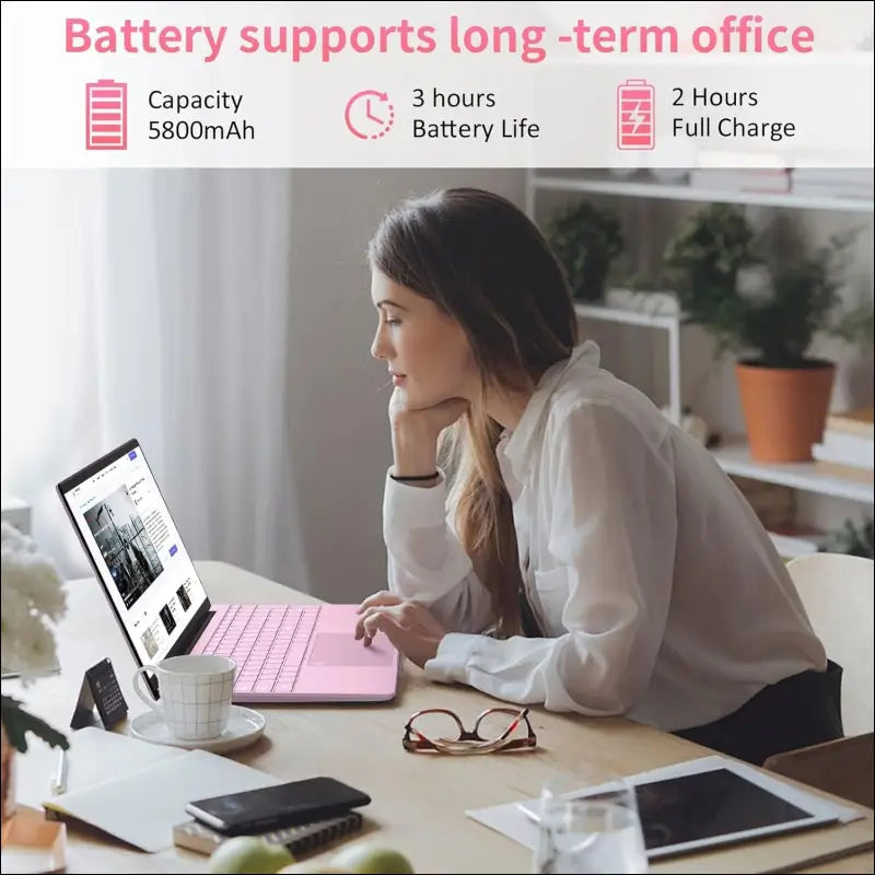 15.6 Inch Full HD Laptop, 32GB DDR4 RAM 1TB SSD, N95 Up to 3.4GHz with Fingerprint Unlock Notebook, Cooling Fan, Webcam, Dual Speakers, Mini HDMI, Student/Business Laptop - Pink