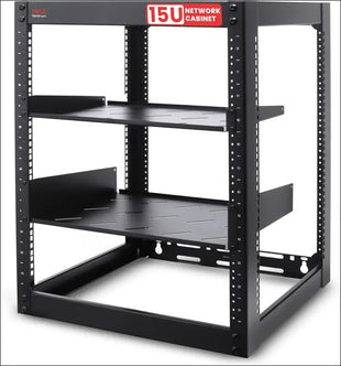15U Server Rack Network Cabinet - Open Frame Rack, Wall Mountable Heavy Duty Designs for Servers & AV Gear | Compatible with 19" Equipment Standard