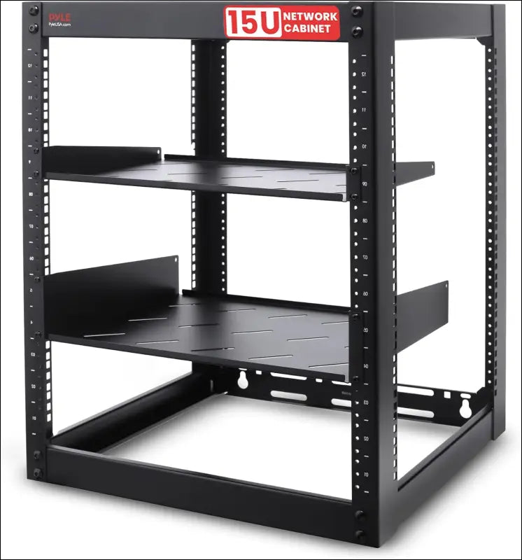 15U Server Rack Network Cabinet - Open Frame Rack Wall Mountable Heavy Duty Designs for Servers & AV Gear | Compatible
