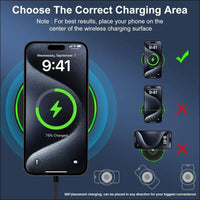 15W Inductive Charging Station Wireless Charger, Wireless Mobile Phone Charger Fast Charging Pad for Google Pixel 8/8 Pro/7/7a/6/5XL, Samsung Galaxy S24/S24 Ultra/S23+/S22/S21...