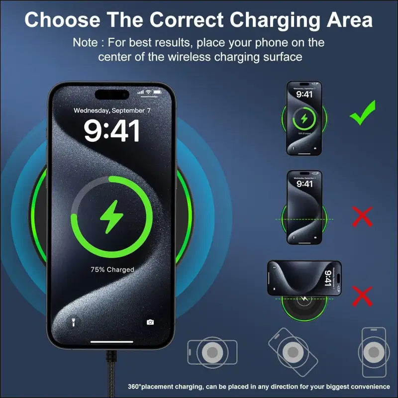 15W Inductive Charging Station Wireless Charger, Wireless Mobile Phone Charger Fast Charging Pad for Google Pixel 8/8 Pro/7/7a/6/5XL, Samsung Galaxy S24/S24 Ultra/S23+/S22/S21...