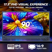 17 Inch Laptop, 8GB RAM 512GB SSD Laptop with Celeron Quad Core N5095 (up to 2.9GHz), German Keyboard, IPS FHD Display, Webcam, Dual WiFi, Bluetooth 4.2, HDMI, USB 3.0, Type-C