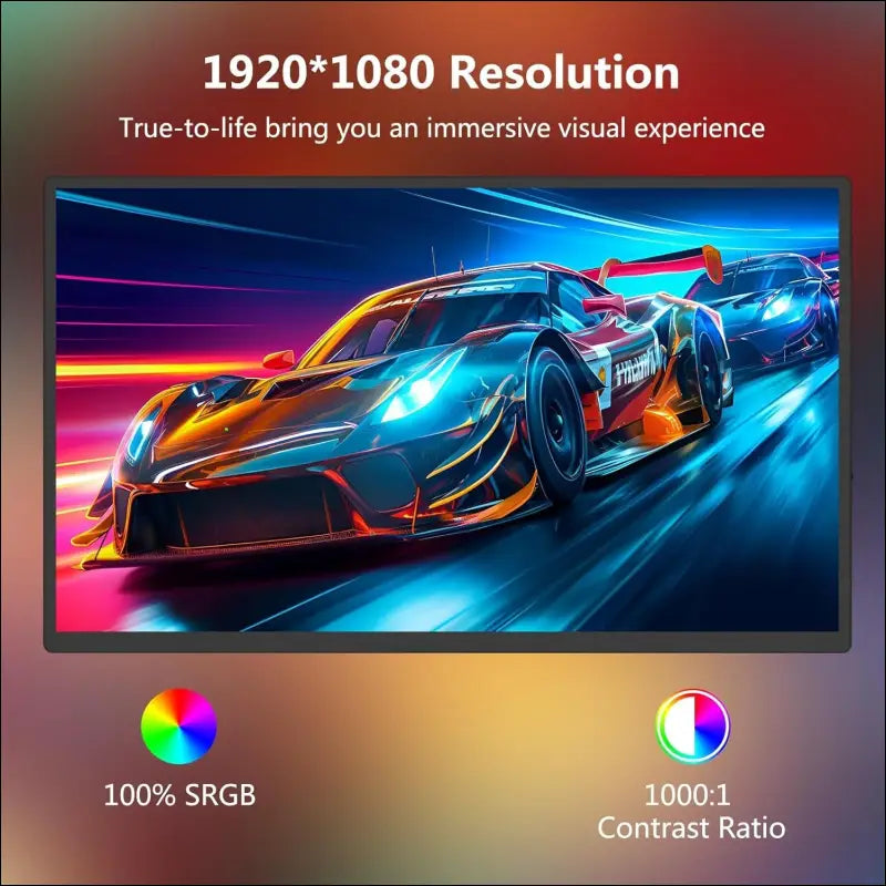 18.5 Inch Portable Computer Monitor+ Sleeve 1080P 120Hz 100% sRGB USB-C HDMI Large Portable Monitor for Laptop MacBook Xbox PS4/5 Switch, Travel Monitor with Kickstand VESA...