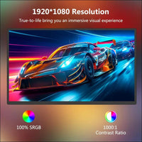 18.5 Inch Portable Computer Monitor+ Sleeve 1080P 120Hz 100% sRGB USB-C HDMI Large Portable Monitor for Laptop MacBook Xbox PS4/5 Switch, Travel Monitor with Kickstand VESA...