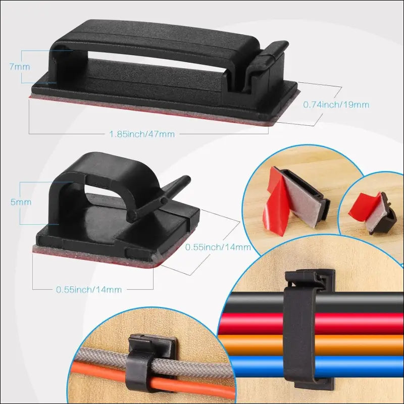 188Pcs Cable Management Kit, 4 Cable Sleeve Split with 52 Self Adhesive Cable Clips Holder, 10 Cable Ties, 20 Wall Cable Ties, 2 Roll and 100 Quick Cable Ties for Home Office...