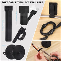 188Pcs Cable Management Kit, 4 Cable Sleeve Split with 52 Self Adhesive Cable Clips Holder, 10 Cable Ties, 20 Wall Cable Ties, 2 Roll and 100 Quick Cable Ties for Home Office...