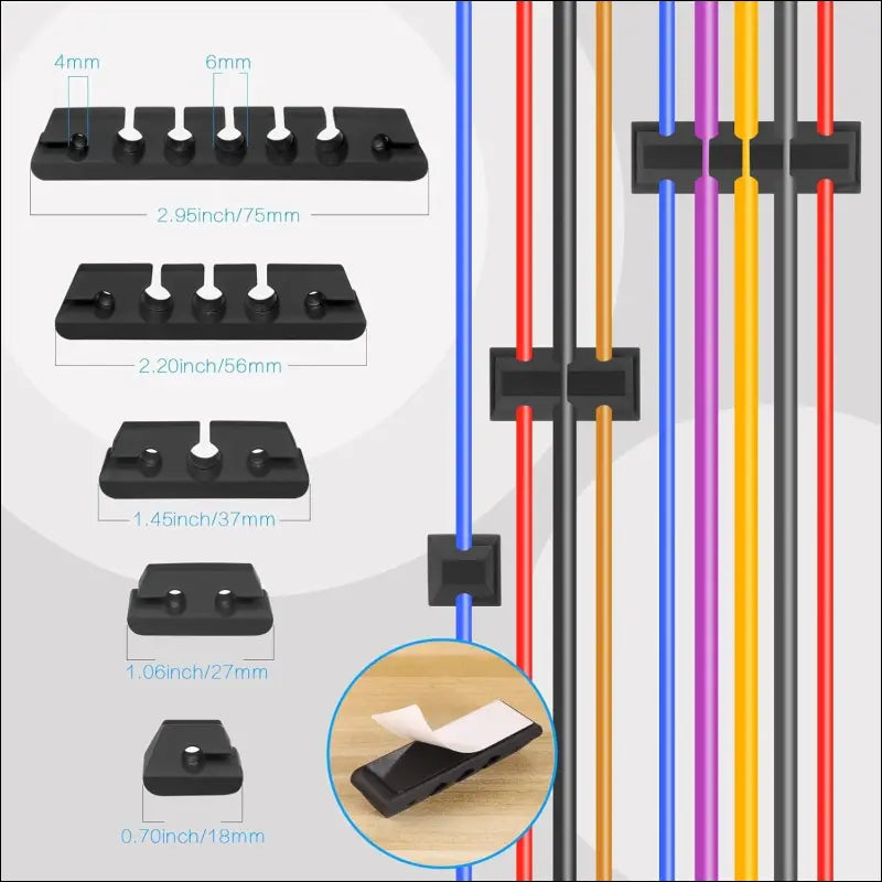 188Pcs Cable Management Kit, 4 Cable Sleeve Split with 52 Self Adhesive Cable Clips Holder, 10 Cable Ties, 20 Wall Cable Ties, 2 Roll and 100 Quick Cable Ties for Home Office...