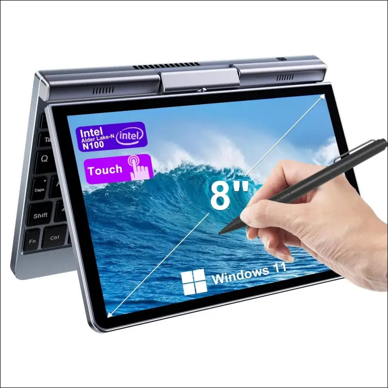 2-in-1 Mini Laptop | 8-Inch Touchscreen Portable Small Pocket Computer | Intel 12th Gen N100 Processor | 12GB DDR5 RAM 1TB SSD | PD 30W Charging | WiFi6 BT5.2 |Backlit Keyboard...
