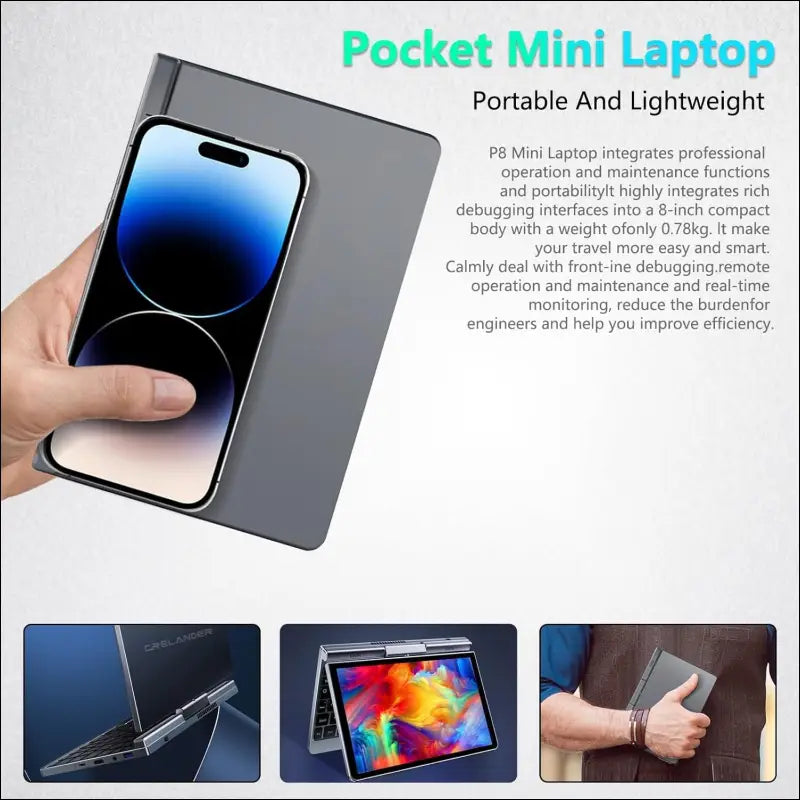 2-in-1 Mini Laptop | 8-Inch Touchscreen Portable Small Pocket Computer | Intel 12th Gen N100 Processor | 12GB DDR5 RAM 1TB SSD | PD 30W Charging | WiFi6 BT5.2 |Backlit Keyboard...