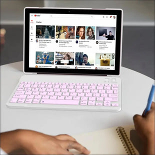 2 in 1 Tablet 10 Inch Android 14 OS Tableta, Tablets with Keyboard, Mouse, Case, Stylus, 64GB ROM+8GB RAM, 2MP+8MP Dual Camera, Quad Core Processor, 6000mAh Battery, 10.1 in FHD...