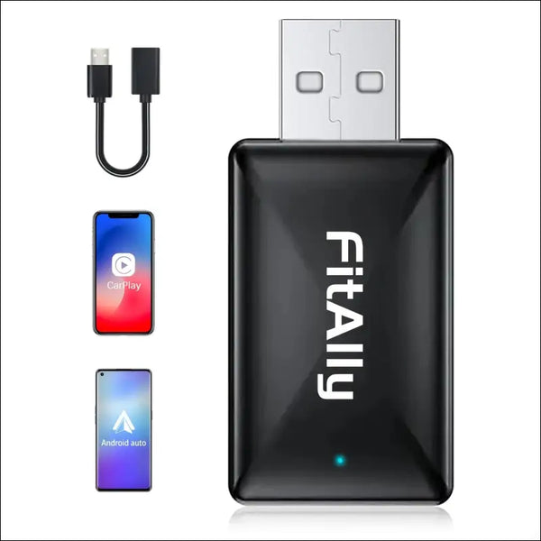 2 in 1 Wireless CarPlay & Android Auto Adapter, Plug & Plug Auto Connect No Delay, Converts Wired to Wireless for Factory Wired Cars from 2016+,