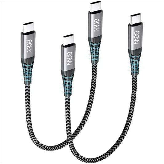 【2 Pack】 T Tersely 15cm USB C Cable Short USB C to Type C Cable PD 60W Fast Charger Cable Nylon Braided USB C Cord