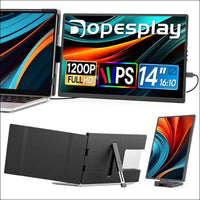 2025 Laptop Monitor, 14" FHD 1200P IPS Dual Monitor Portable, Plug & Play Laptop Screen Extender, for Win/Chrome/Android/Mac, with 14"-17"