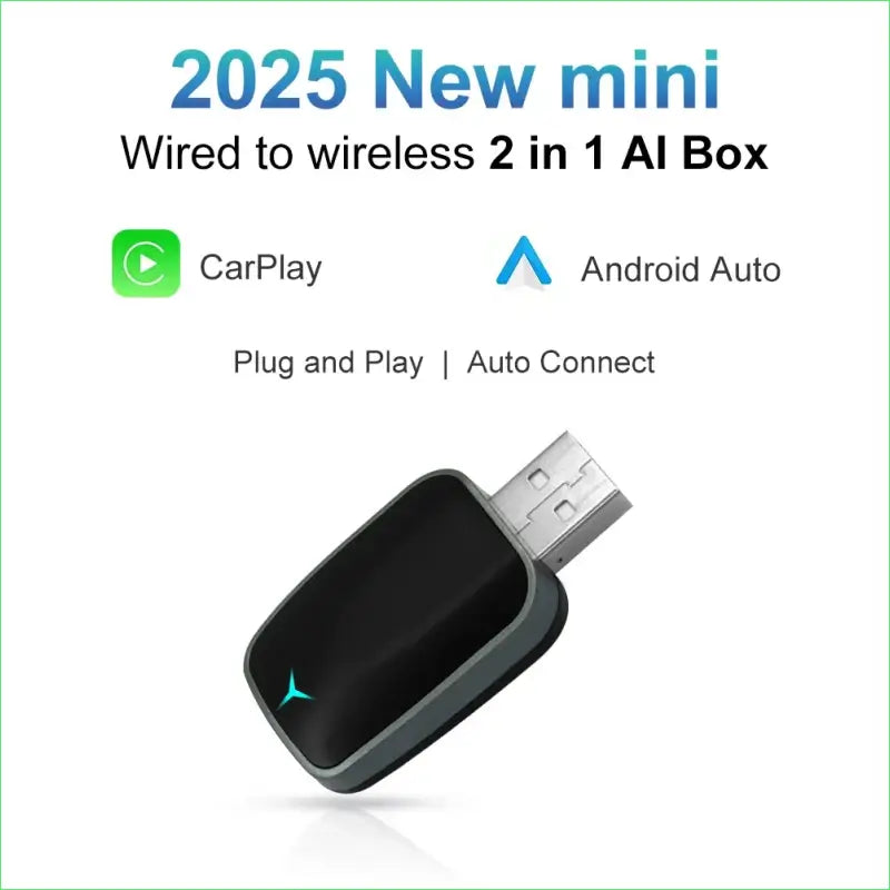 2025 NEW 2 In 1 Wireless Carplay AI Box Android Auto Plug And Play Applicable To Convert Original Car Wired - simple