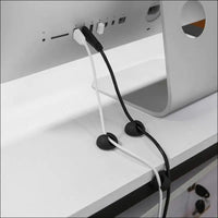24 Pack Black-White Cable Tidy Clips, U-horizon Long Lasting Cable Drop Organizer, Cord Management System, Durable Desktop Wire Holder, Hider for Computer or Mouse Cord, Home...