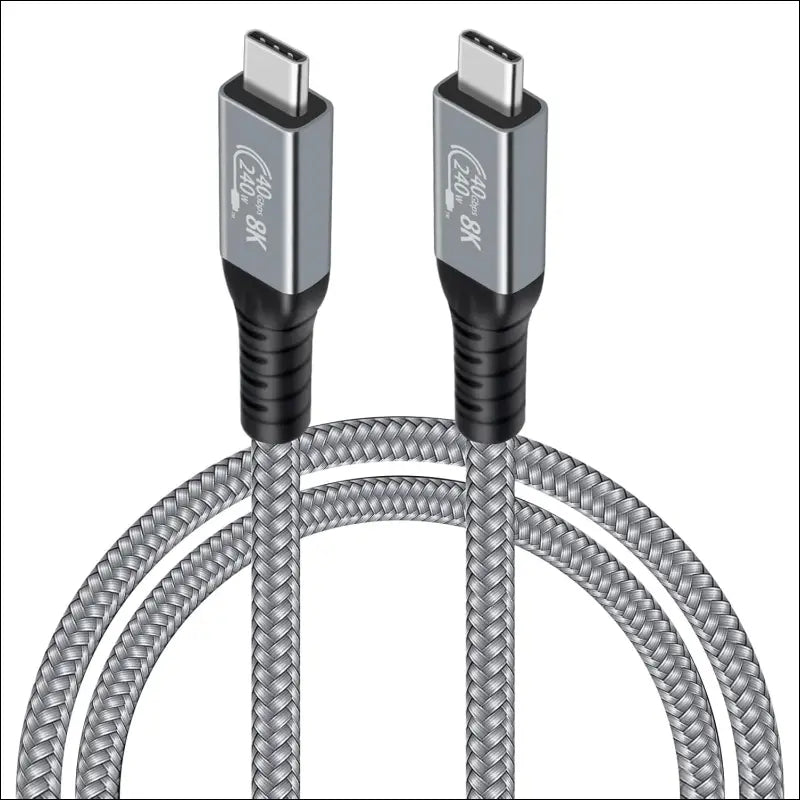 240W USB 4 Cable for Thunderbolt 4/3, 40Gbps USB C to USB C Cable Support 8K@60Hz Video, USB Type C Male to Male Nylon Braided Cable Compatible with Macbook, Ipad Pro, Docking, Hub (1.5M)
