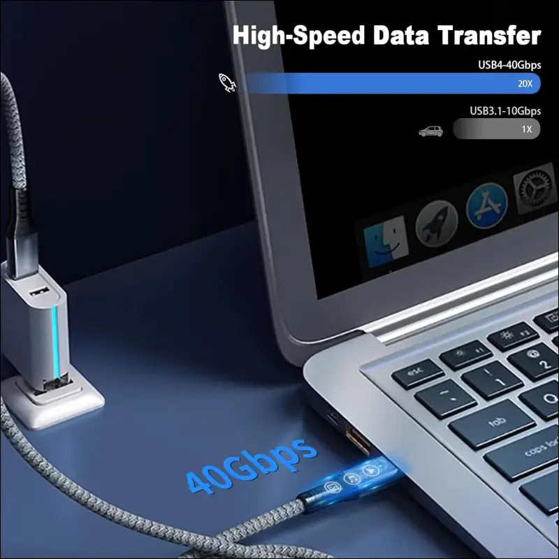 240W USB 4 Cable for Thunderbolt 4/3, 40Gbps USB C to USB C Cable Support 8K@60Hz Video, USB Type C Male to Male Nylon Braided Cable Compatible with Macbook, Ipad Pro, Docking, Hub (1.5M)