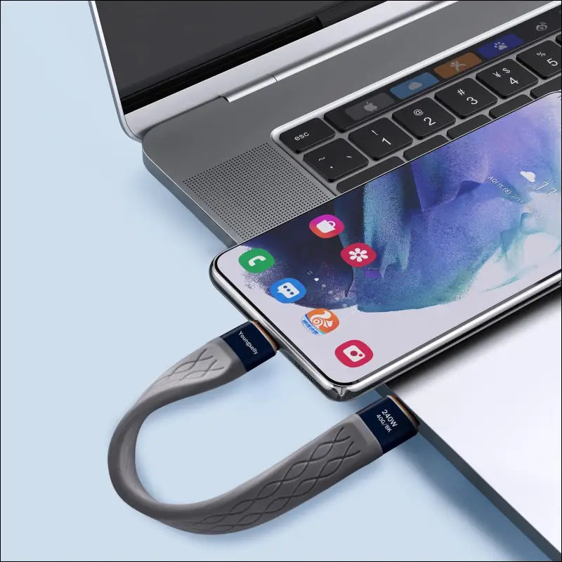 2Pack Male to Male 0.4Ft USB C Flex Adapter, Compatible with Thunderbolt 4/3, USB4/3, Support 240W Fast Charging, 8K Display, 40Gbps Data Transfer。
